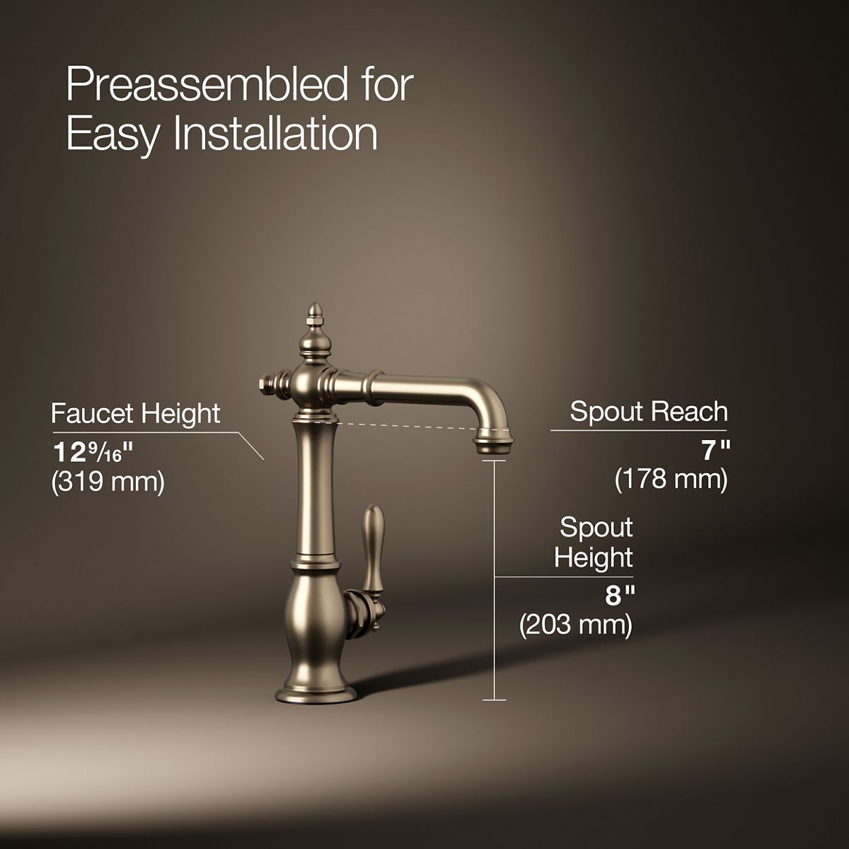 KOHLER K-99267 Artifacts Single-handle bar sink faucet
