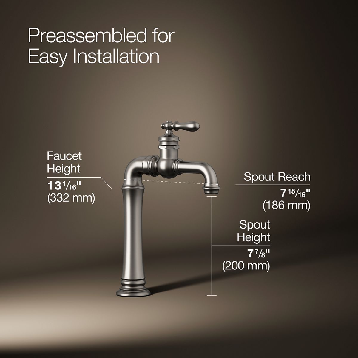 KOHLER K-99268 Artifacts Gentleman's Single-handle bar sink faucet