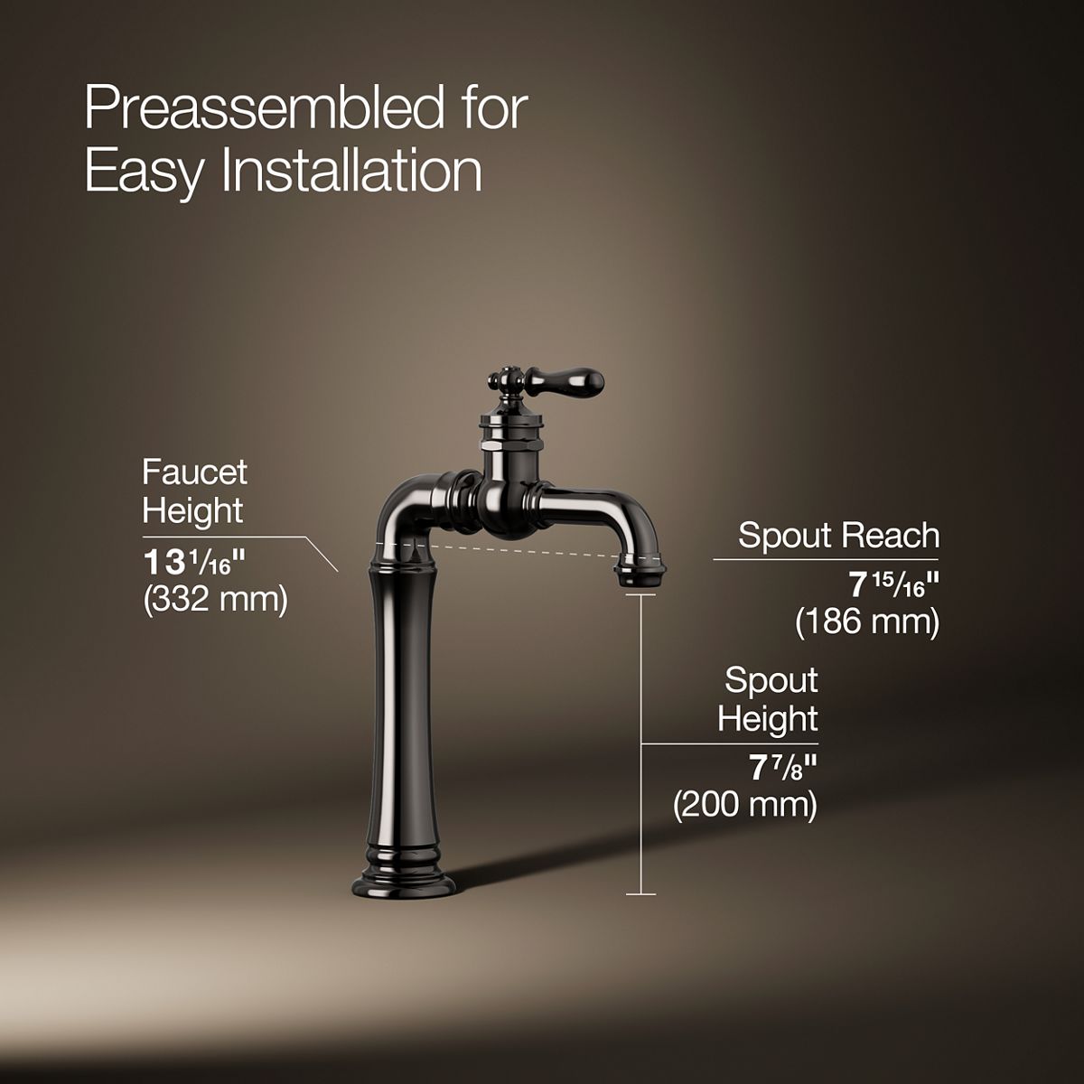 KOHLER K-99268 Artifacts Gentleman's Single-handle bar sink faucet