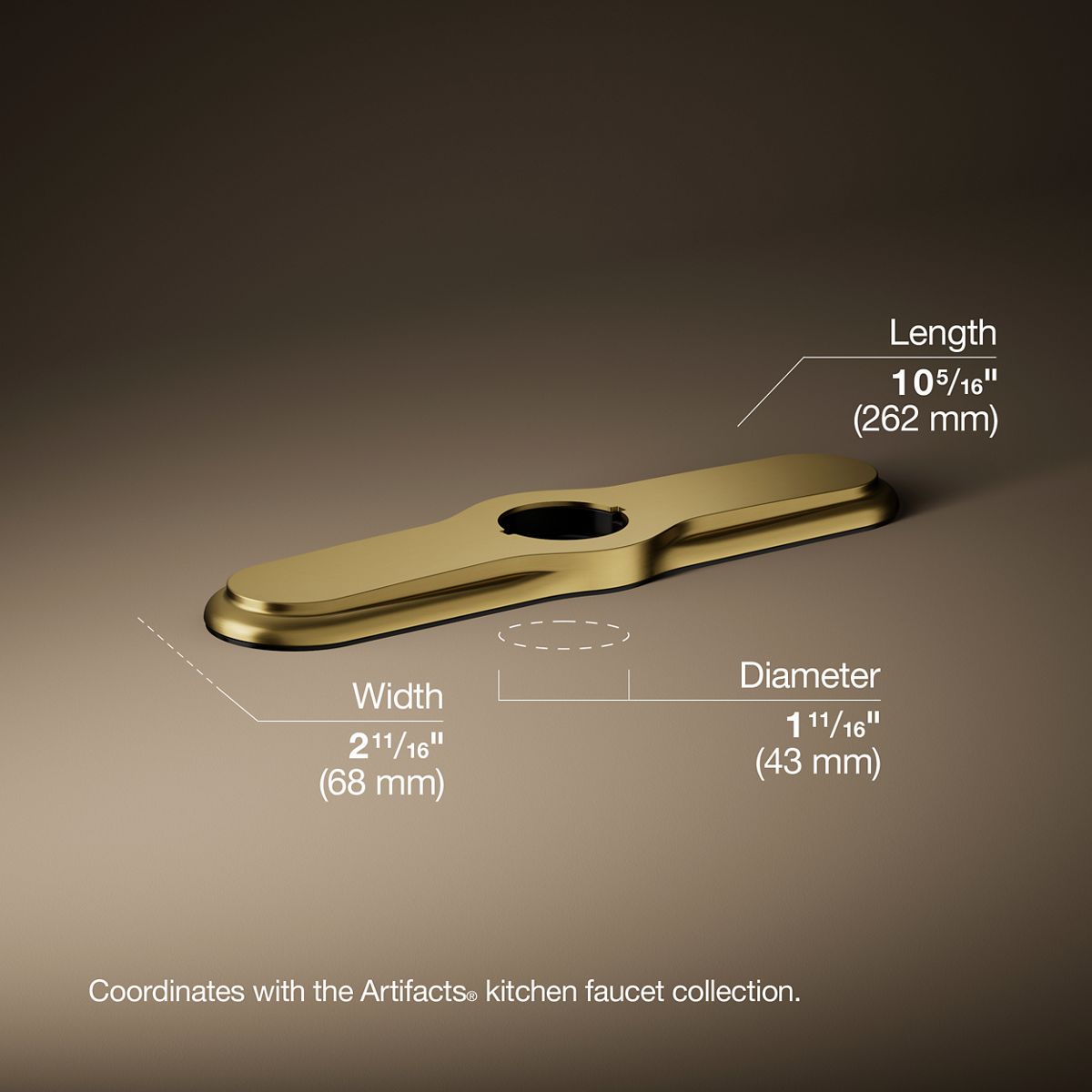 3/4 view of product with dimensions