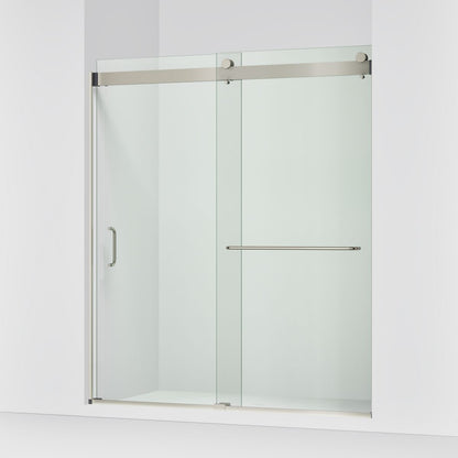 KOHLER K-CA33789-10L Stoneridge 66"-72" W x 80-1/4" H Bypass Shower Door with 3/8"-thick Crystal Clear Glass, Anodized Brushe