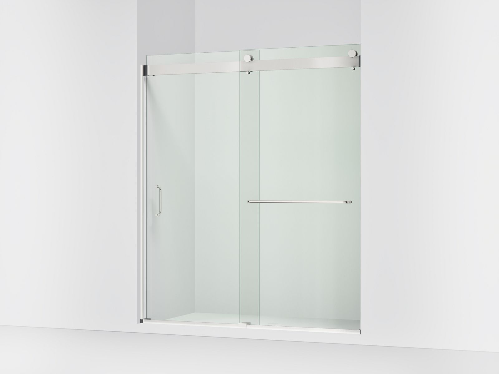 KOHLER K-CA33789-10L Stoneridge 66"-72" W x 80-1/4" H Bypass Shower Door with 3/8"-thick Crystal Clear Glass, Bright Polished