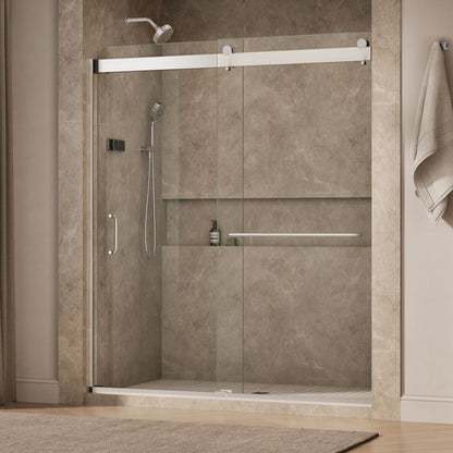 KOHLER K-CA33789-10L Stoneridge 66"-72" W x 80-1/4" H Bypass Shower Door with 3/8"-thick Crystal Clear Glass, Bright Polished