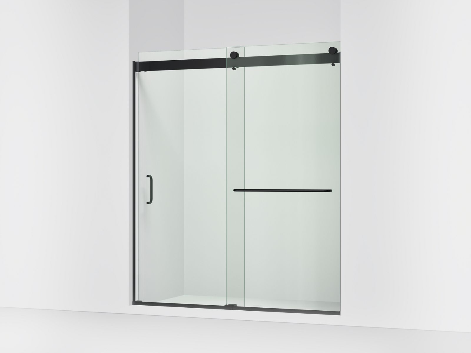 KOHLER K-CA33789-10L Stoneridge 66"-72" W x 80-1/4" H Bypass Shower Door with 3/8"-thick Crystal Clear Glass, Matte Black - 3