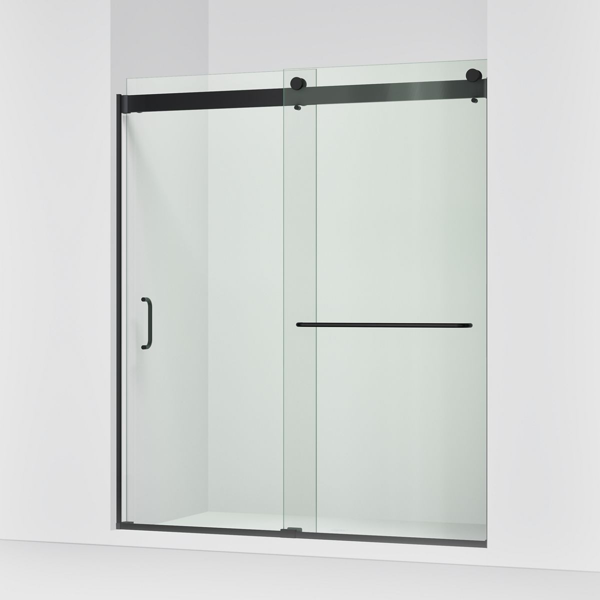 KOHLER K-CA33789-10L Stoneridge 66"-72" W x 80-1/4" H Bypass Shower Door with 3/8"-thick Crystal Clear Glass, Matte Black - 3