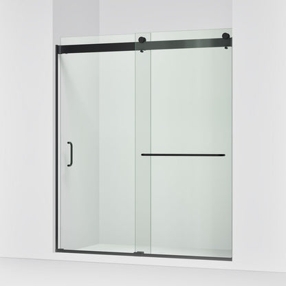 KOHLER K-CA33789-10L Stoneridge 66"-72" W x 80-1/4" H Bypass Shower Door with 3/8"-thick Crystal Clear Glass, Matte Black - 3