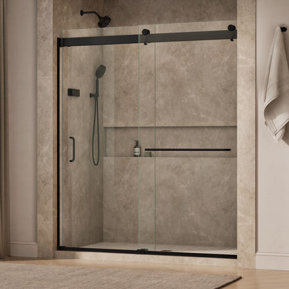 KOHLER K-CA33789-10L Stoneridge 66"-72" W x 80-1/4" H Bypass Shower Door with 3/8"-thick Crystal Clear Glass, Matte Black - i