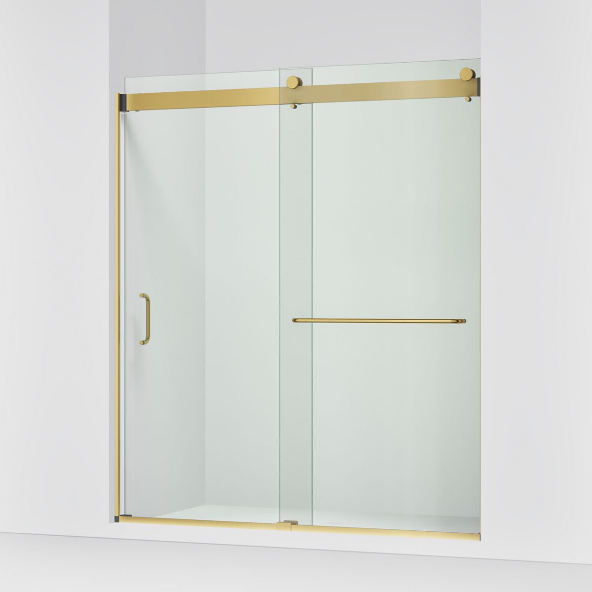 KOHLER K-CA33789-10L Stoneridge 66"-72" W x 80-1/4" H Bypass Shower Door with 3/8"-thick Crystal Clear Glass, Vibrant Brushed