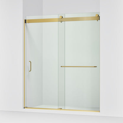 KOHLER K-CA33789-10L Stoneridge 66"-72" W x 80-1/4" H Bypass Shower Door with 3/8"-thick Crystal Clear Glass, Vibrant Brushed