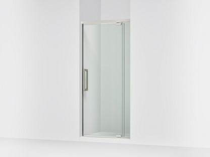 KOHLER K-CA37593-8L Statement 76" H pivot shower door with 5/16"-thick glass, anodized brushed nickel