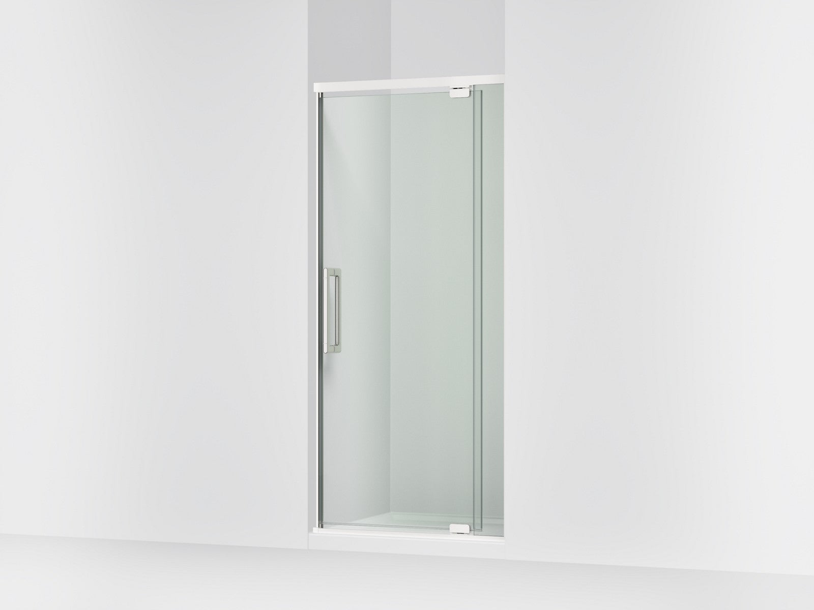 KOHLER K-CA37593-8L Statement 76" H pivot shower door with 5/16"-thick glass, bright polished silver