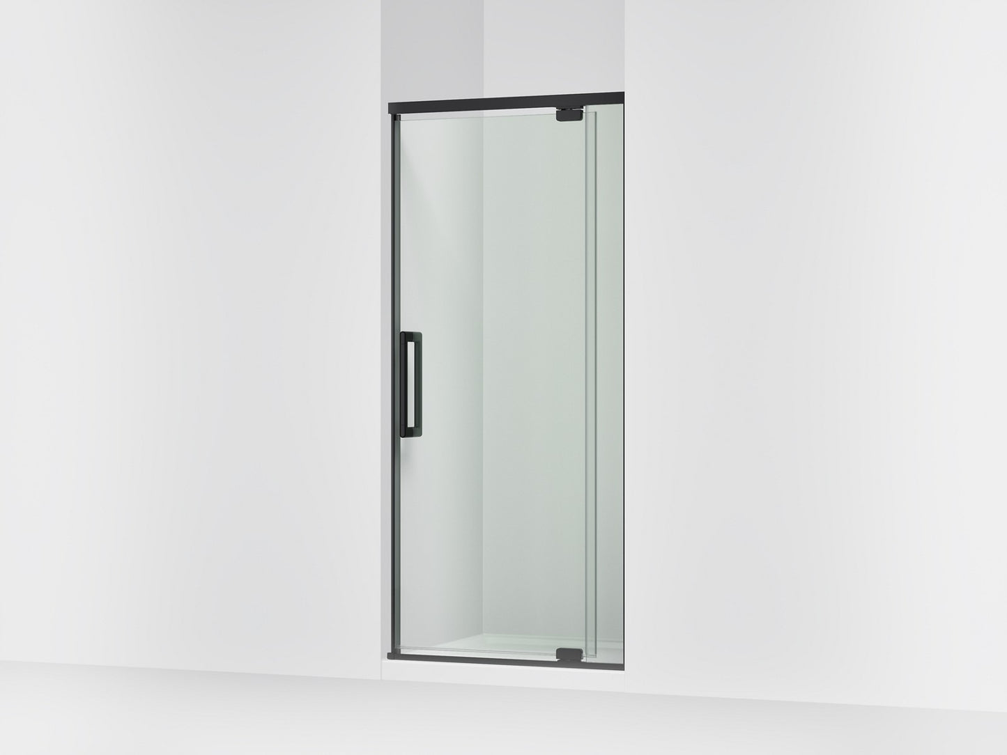 KOHLER K-CA37593-8L Statement 76" H pivot shower door with 5/16"-thick glass, matte black