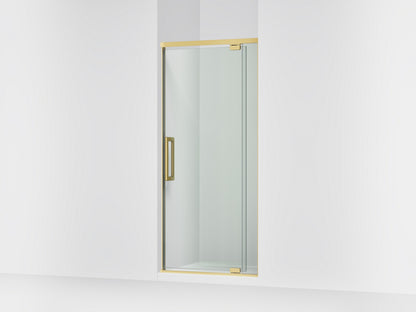 KOHLER K-CA37593-8L Statement 76" H pivot shower door with 5/16"-thick glass, vibrant brushed moderne brass