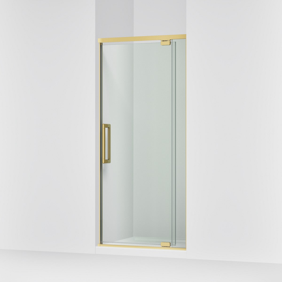 KOHLER K-CA37593-8L Statement 76" H pivot shower door with 5/16"-thick glass, vibrant brushed moderne brass - view 4