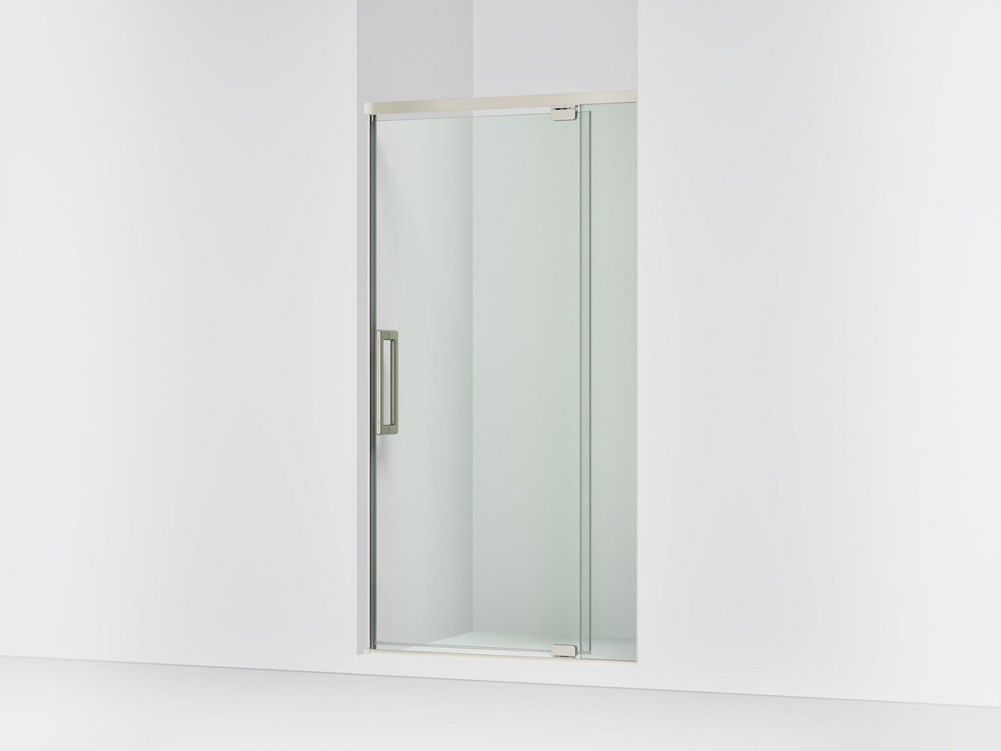 KOHLER K-CA37594-8L Statement 76" H pivot shower door with 5/16"-thick glass, anodized brushed nickel
