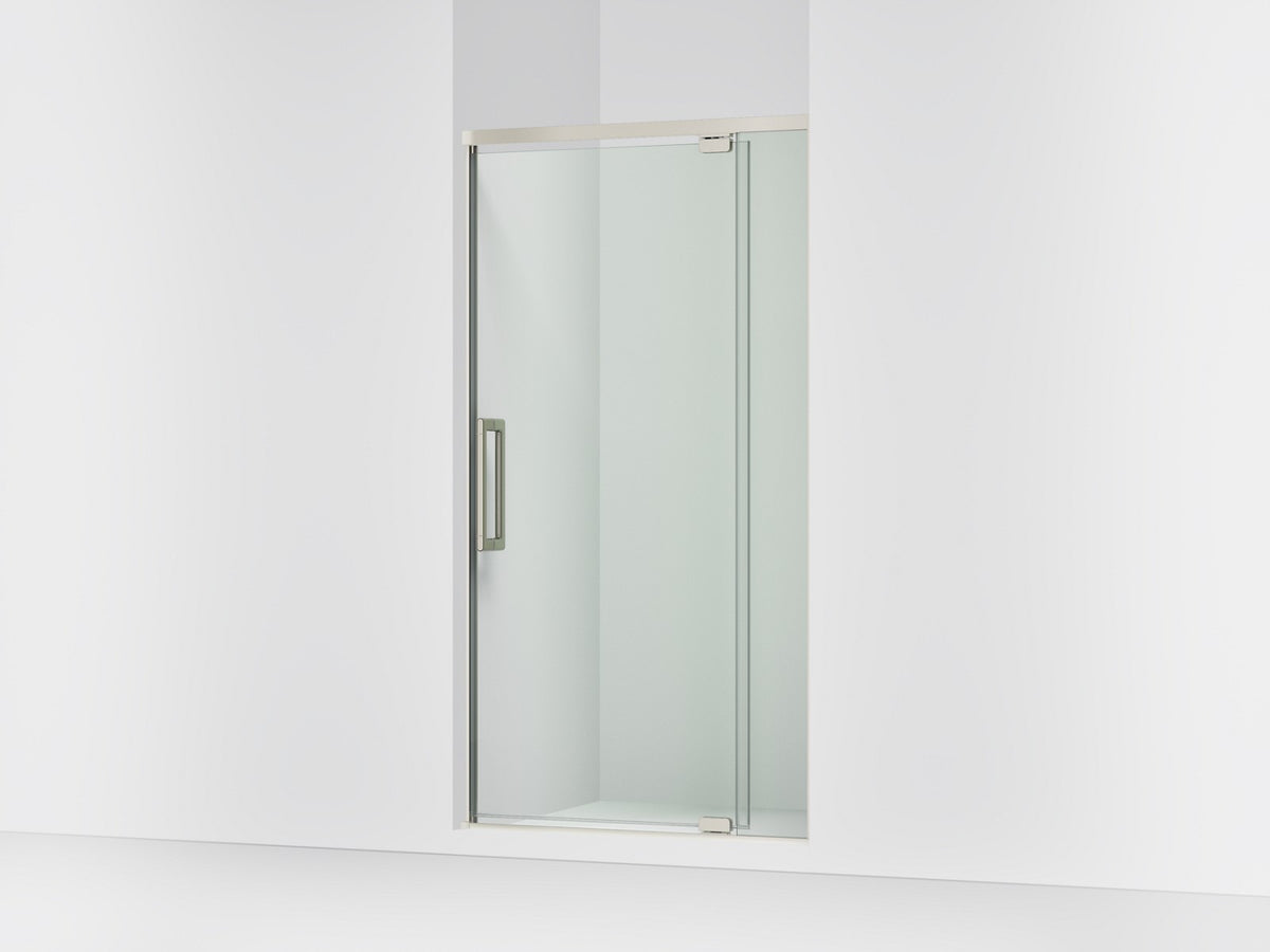 KOHLER K-CA37594-8L Statement 76" H pivot shower door with 5/16"-thick glass, anodized brushed nickel
