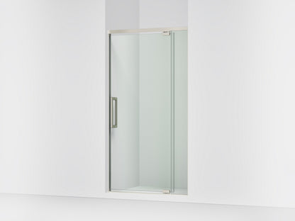 KOHLER K-CA37594-8L Statement 76" H pivot shower door with 5/16"-thick glass, anodized brushed nickel
