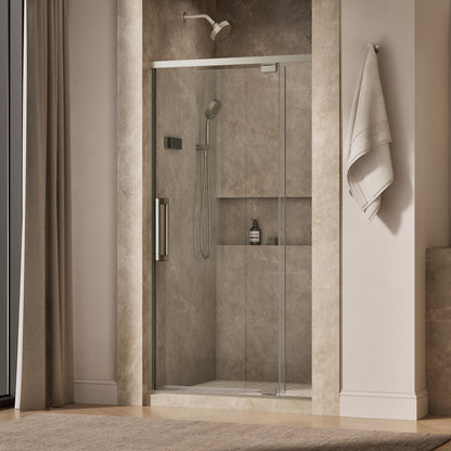 KOHLER K-CA37594-8L Statement 76" H pivot shower door with 5/16"-thick glass, anodized brushed nickel - view 2