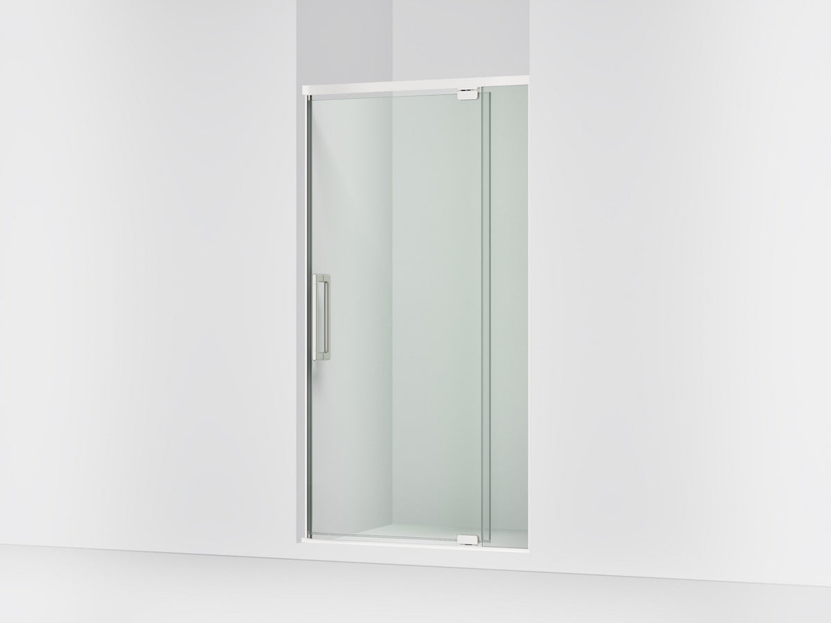 KOHLER K-CA37594-8L Statement 76" H pivot shower door with 5/16"-thick glass, bright polished silver