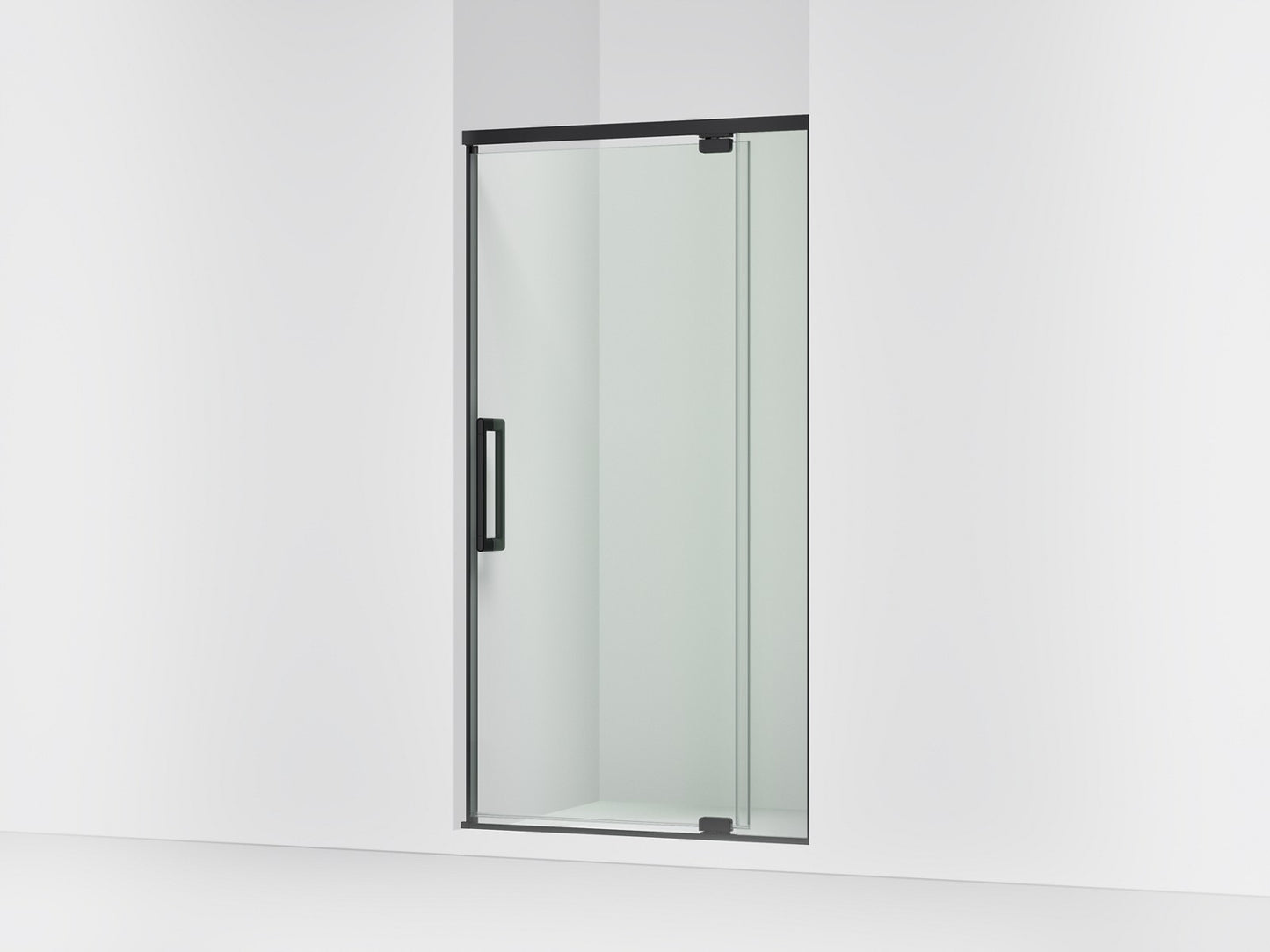 KOHLER K-CA37594-8L Statement 76" H pivot shower door with 5/16"-thick glass, matte black