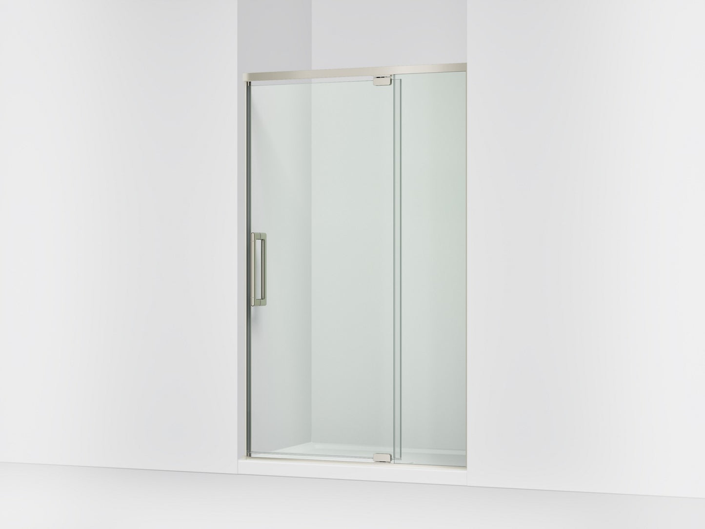 KOHLER K-CA37595-8L Statement 76" H pivot shower door with 5/16"-thick glass, anodized brushed nickel