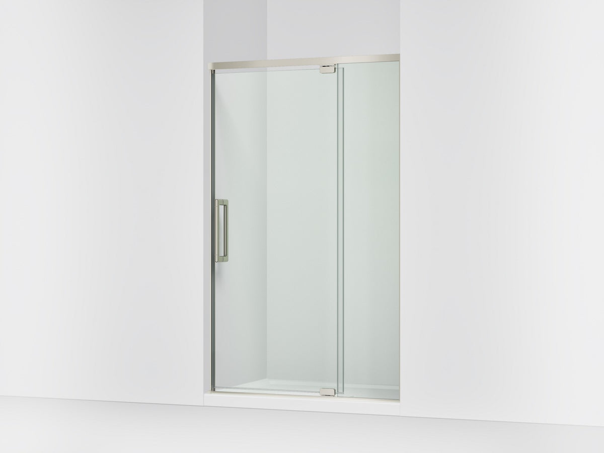 KOHLER K-CA37595-8L Statement 76" H pivot shower door with 5/16"-thick glass, anodized brushed nickel