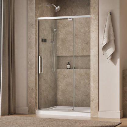 KOHLER K-CA37595-8L Statement 76" H pivot shower door with 5/16"-thick glass, bright polished silver - view 2