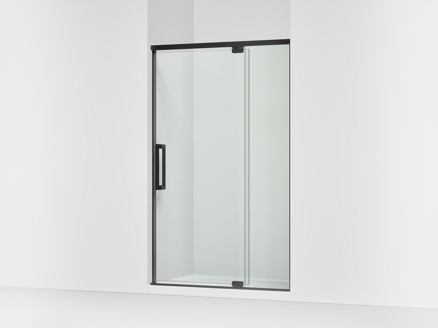 KOHLER K-CA37595-8L Statement 76" H pivot shower door with 5/16"-thick glass, matte black