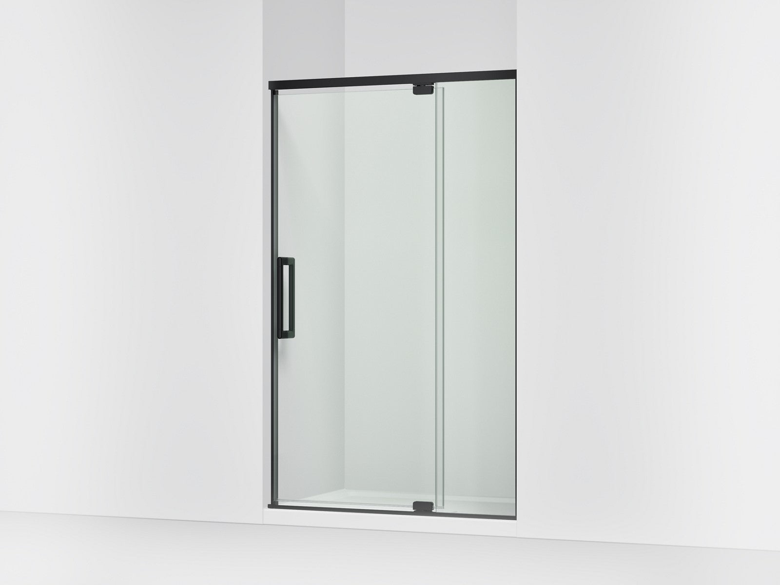 KOHLER K-CA37595-8L Statement 76" H pivot shower door with 5/16"-thick glass, matte black