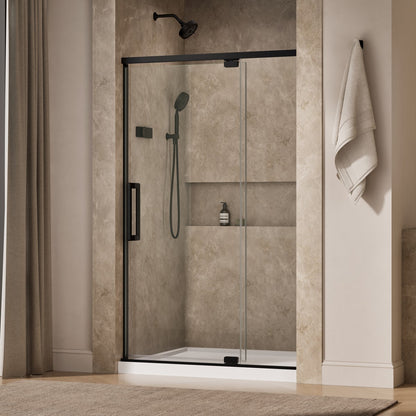 KOHLER K-CA37595-8L Statement 76" H pivot shower door with 5/16"-thick glass, matte black - view 2