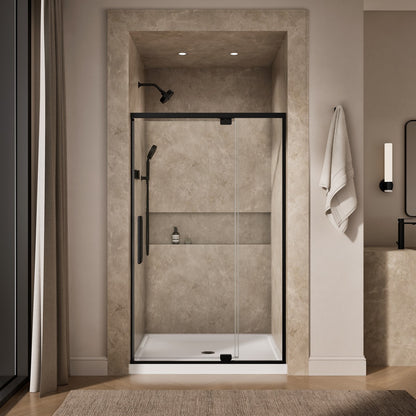 KOHLER K-CA37595-8L Statement 76" H pivot shower door with 5/16"-thick glass, matte black - view 3