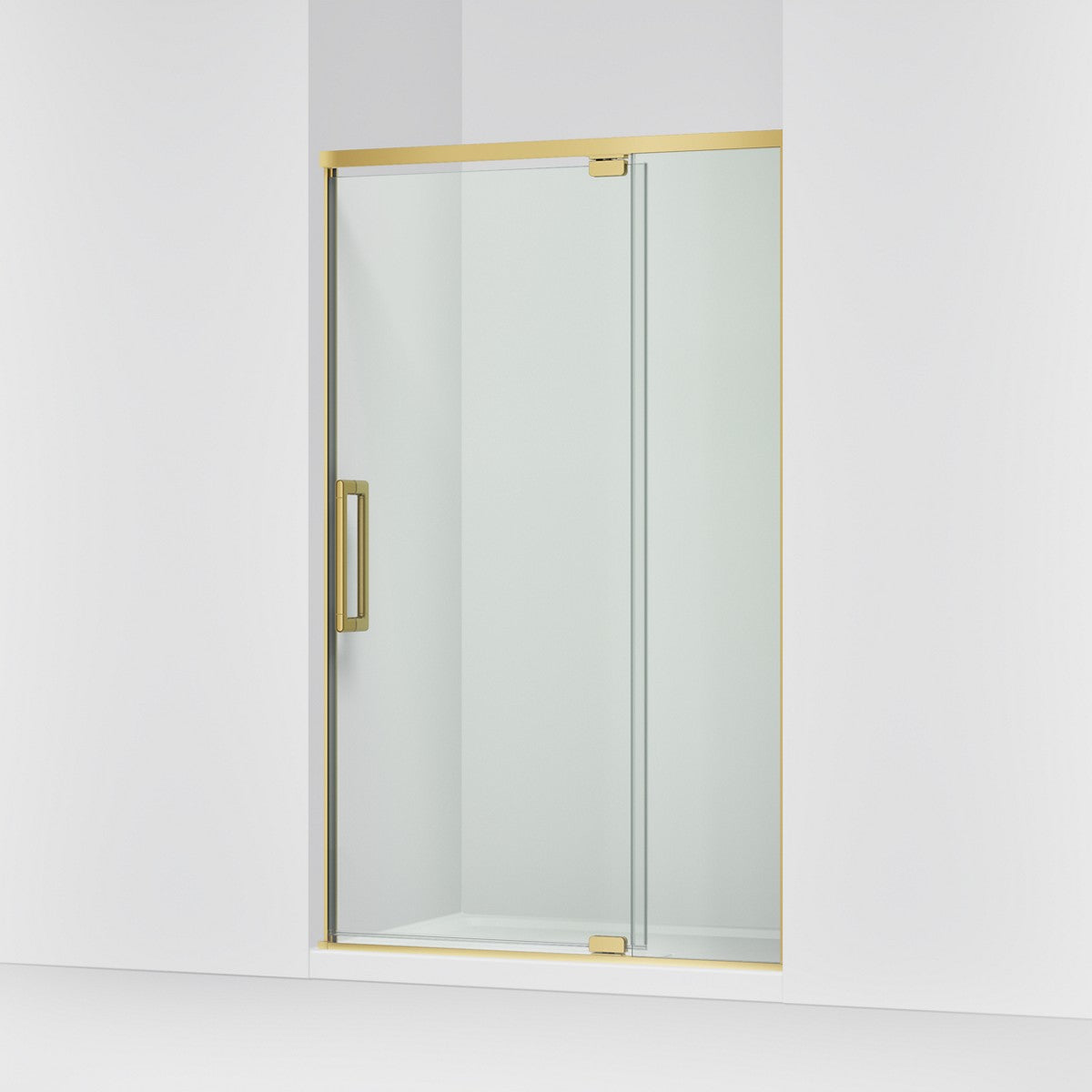 KOHLER K-CA37595-8L Statement 76" H pivot shower door with 5/16"-thick glass, vibrant brushed moderne brass - view 4
