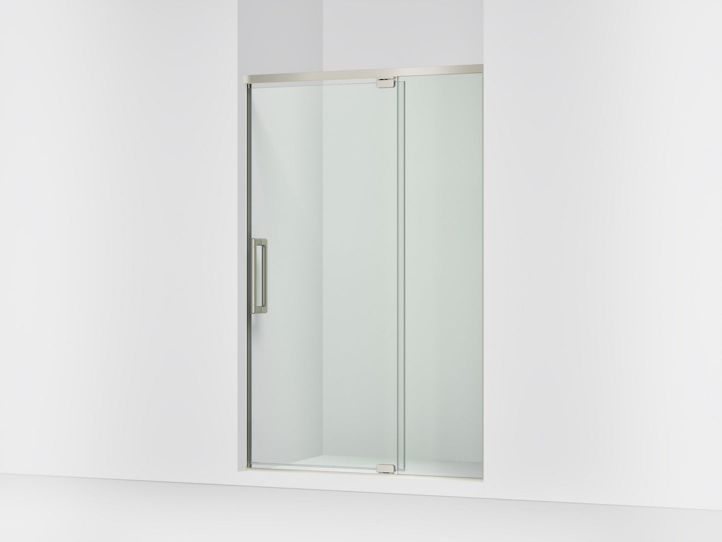 KOHLER K-CA37596-8L Statement 76" H pivot shower door with 5/16"-thick glass, anodized brushed nickel