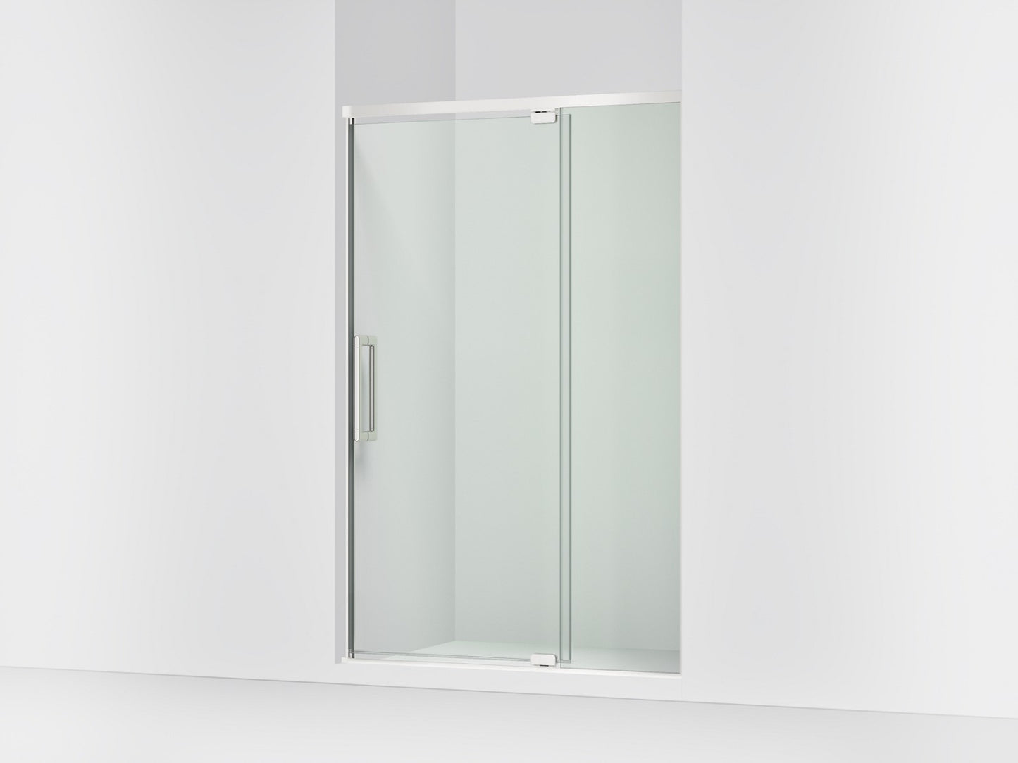 KOHLER K-CA37596-8L Statement 76" H pivot shower door with 5/16"-thick glass, bright polished silver