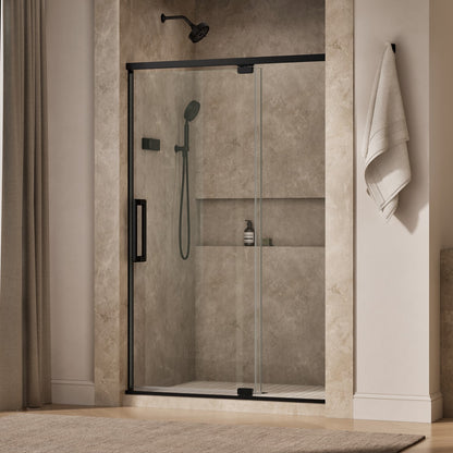 KOHLER K-CA37596-8L Statement 76" H pivot shower door with 5/16"-thick glass, matte black - view 2