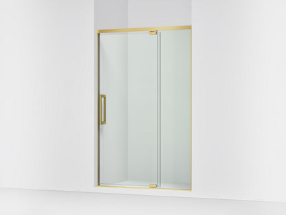 KOHLER K-CA37596-8L Statement 76" H pivot shower door with 5/16"-thick glass, vibrant brushed moderne brass