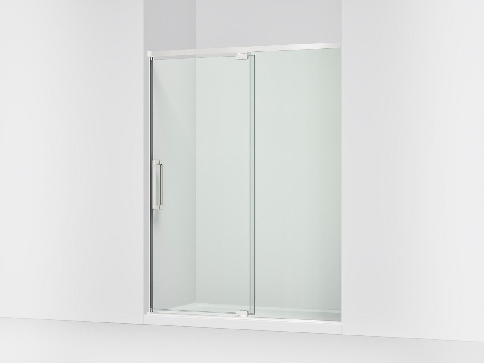 KOHLER K-CA37597-8L Statement 76" H pivot shower door with 5/16"-thick glass, bright polished silver