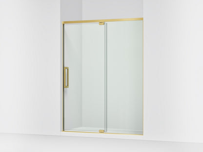 KOHLER K-CA37597-8L Statement 76" H pivot shower door with 5/16"-thick glass, vibrant brushed moderne brass