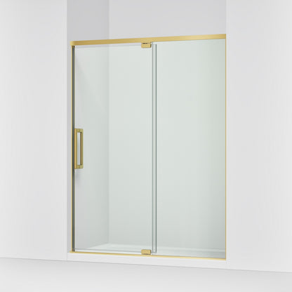 KOHLER K-CA37597-8L Statement 76" H pivot shower door with 5/16"-thick glass, vibrant brushed moderne brass - view 4