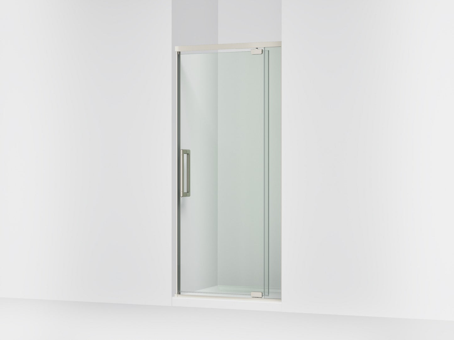 KOHLER K-CA37598-8L Statement 76" H pivot shower door with 5/16"-thick glass, anodized brushed nickel
