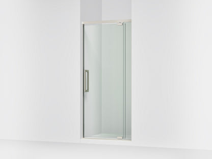 KOHLER K-CA37598-8L Statement 76" H pivot shower door with 5/16"-thick glass, anodized brushed nickel
