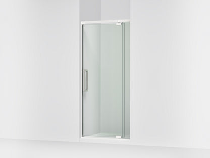 KOHLER K-CA37598-8L Statement 76" H pivot shower door with 5/16"-thick glass, bright polished silver