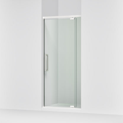 KOHLER K-CA37598-8L Statement 76" H pivot shower door with 5/16"-thick glass, bright polished silver - view 4