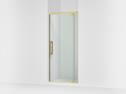 KOHLER K-CA37598-8L Statement 76" H pivot shower door with 5/16"-thick glass, vibrant brushed moderne brass