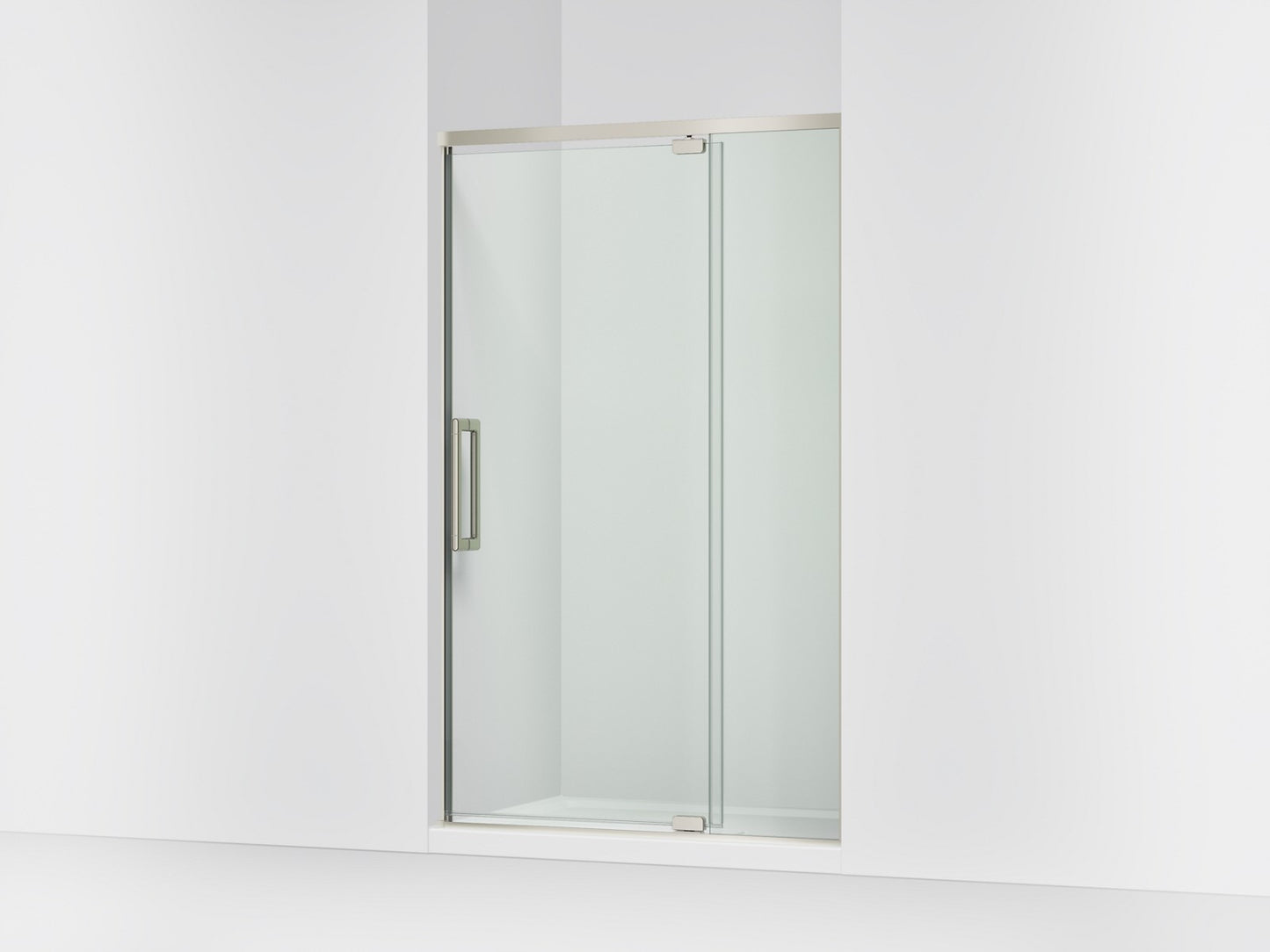 KOHLER K-CA37599-8L Statement 76" H pivot shower door with 5/16"-thick glass, anodized brushed nickel