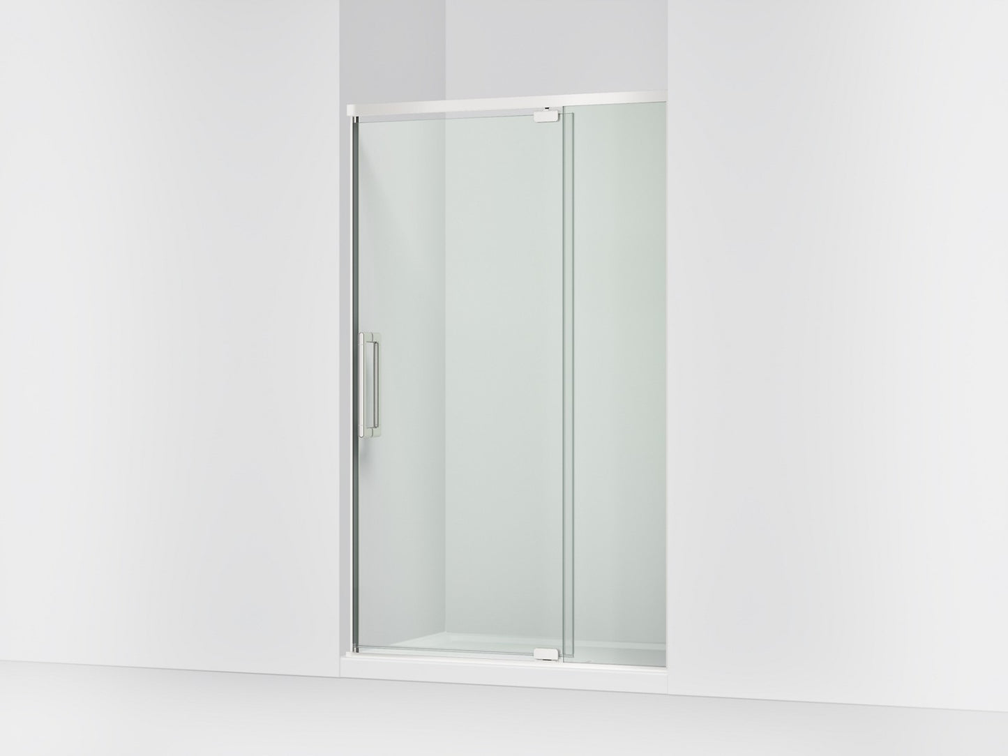 KOHLER K-CA37599-8L Statement 76" H pivot shower door with 5/16"-thick glass, bright polished silver