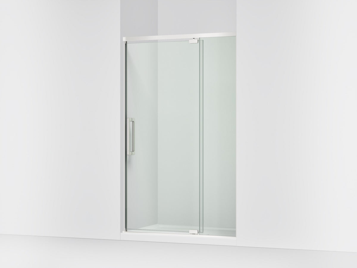 KOHLER K-CA37599-8L Statement 76" H pivot shower door with 5/16"-thick glass, bright polished silver