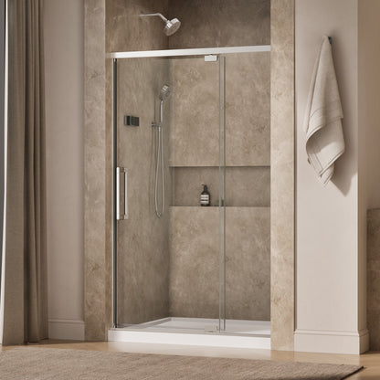KOHLER K-CA37599-8L Statement 76" H pivot shower door with 5/16"-thick glass, bright polished silver - view 2