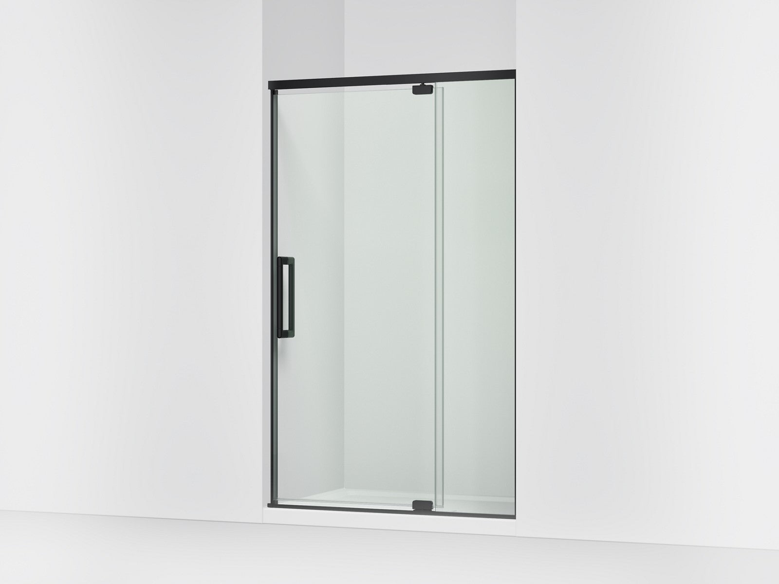 KOHLER K-CA37599-8L Statement 76" H pivot shower door with 5/16"-thick glass, matte black
