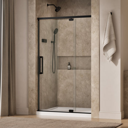 KOHLER K-CA37599-8L Statement 76" H pivot shower door with 5/16"-thick glass, matte black - view 2